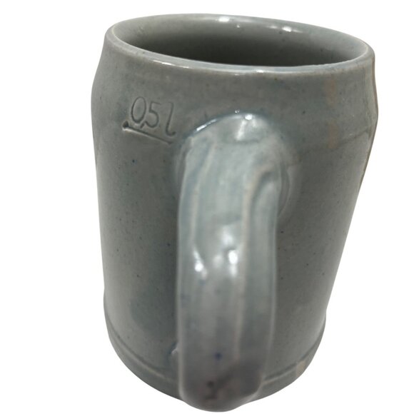 Vintage Löwenbräu Munich Beer Stein 0.5L Gray Ceramic With Blue Lion Logo 71c - Picture 4 of 8